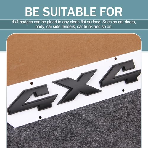 Image of Rear Tailgate 4X4 Emblem Sticker 3D Badge, Tailgate Letter Number Badge Emblems Badge 3D Sticker Decal, Stereo Metal Body Decoration Stand, Compatible with Wrangler Compass Off-road (Black)