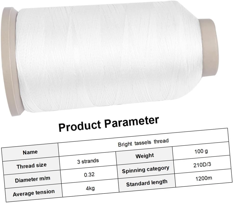 Bright White Ice Silk Sewing Thread Long Spool Quality Quilting Upholstery Drapery