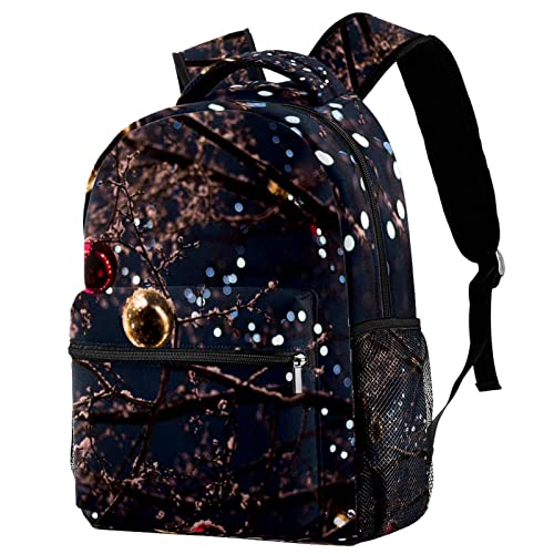 Sac à dos Noël avec boules lumineuses tendance voyage étudiant homme femme