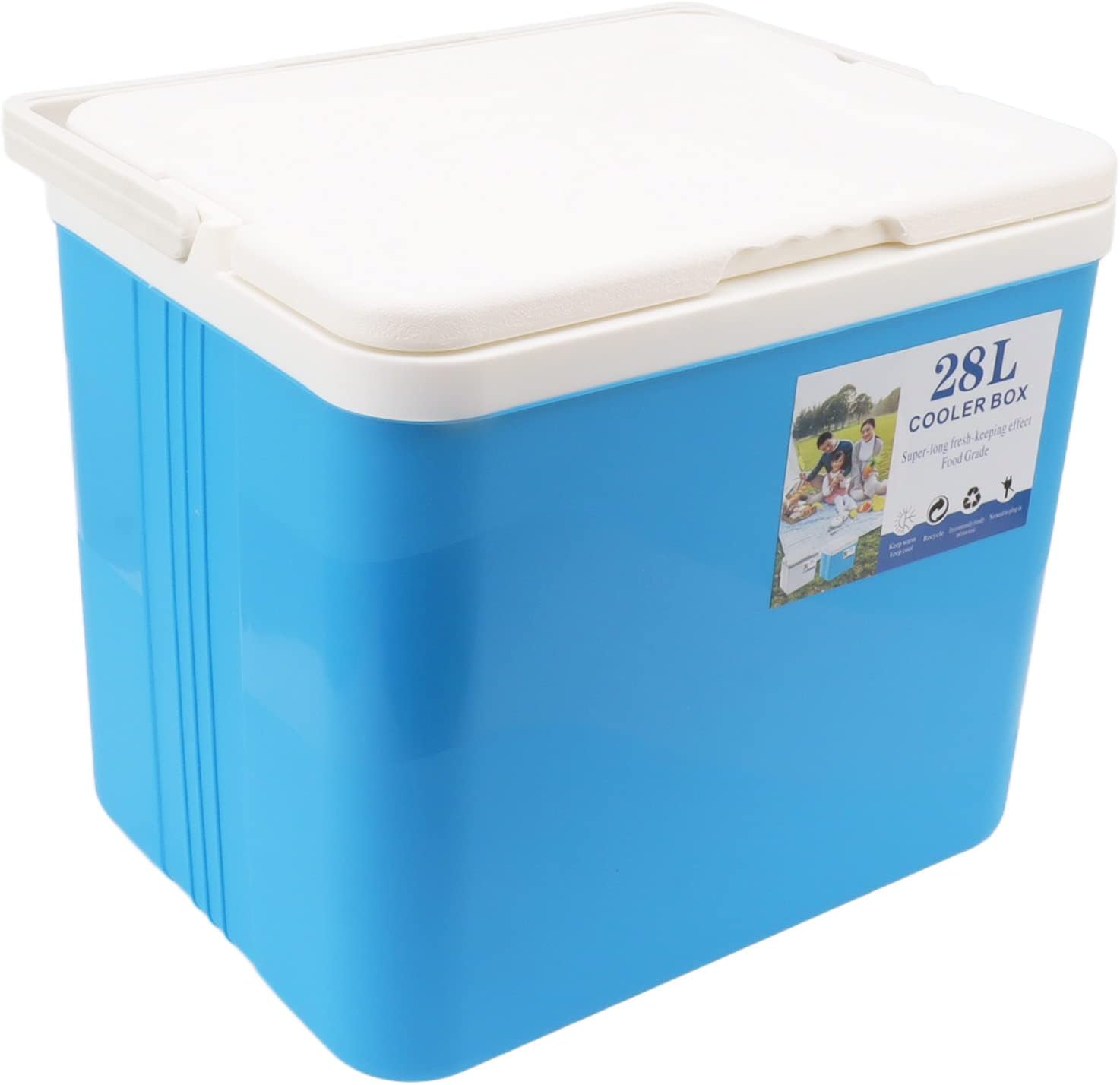 28L Portable Handheld Cooler, Camping Warmer Refrigerator, Large Capacity Insulated Rigid Cooler with Handle