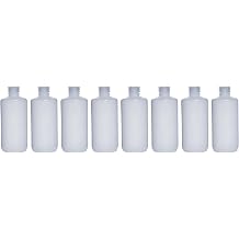500ML 16OZ Nature Narrow Mouth HDPE Plastic Reagent Bottles with Caps Pack of 8