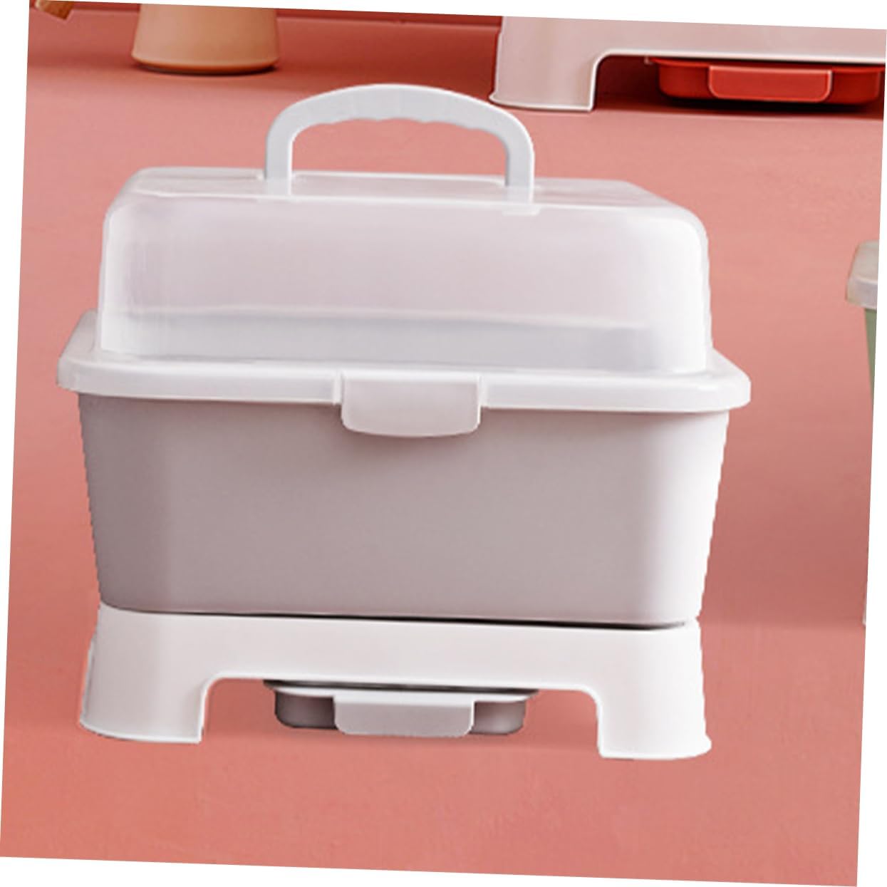 Over The Sink Dish Rack Utensil Organizer Draining Organizer Countertop Storage Utensil Holder Holder Grey Bowl Storage Box