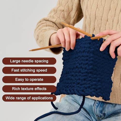 Image of INNDUN Blanket Yarn 100g /3.5oz - Navy Chenille Yarn 6 Super Bulky - 72 Yards - Knitting, Crocheting & Crafts Chunky Yarn
