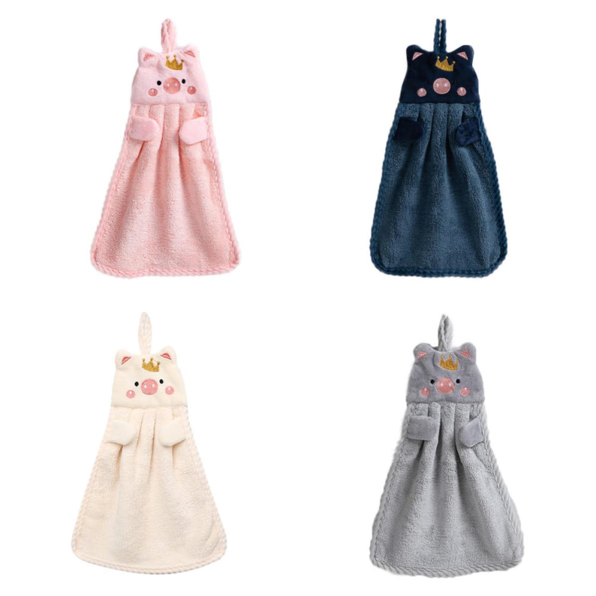 Toallas de mano superabsorbentes Toyvian con diseño colgante de cerdito para cocina y hogar