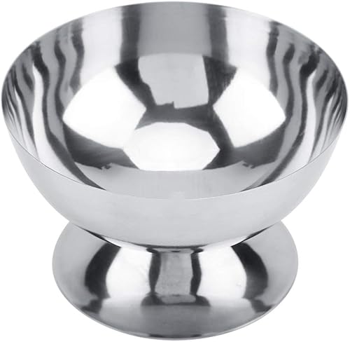 LIZEALUCKY Copas de helado de acero inoxidable para servir platos de postre cuencos para ensalada, fruta, pudín de cereales para el hogar, hotel,
