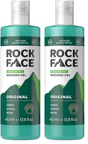 Rock Face Original Shower Gel 410ml | All in One Body Wash | Fresh Citrus Scent | Suitable for Hair and Body | Long-Lasting Scent (Pack of 2)