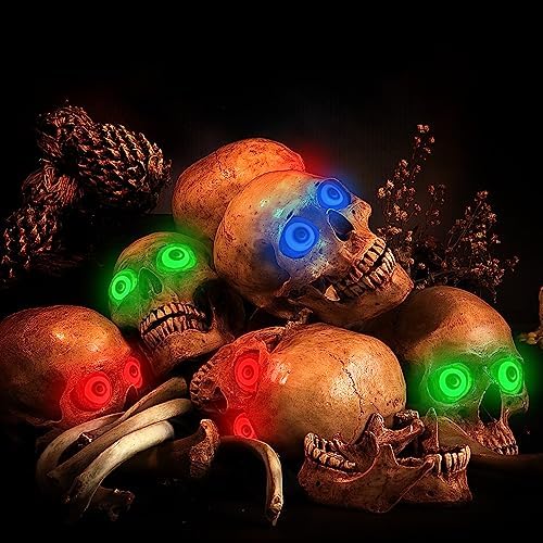 Miniatura 5 de Lenwen Paquete de 8 ojos brillantes LED de Halloween con controlador de efectos y globos oculares de plástico, batería no incluida