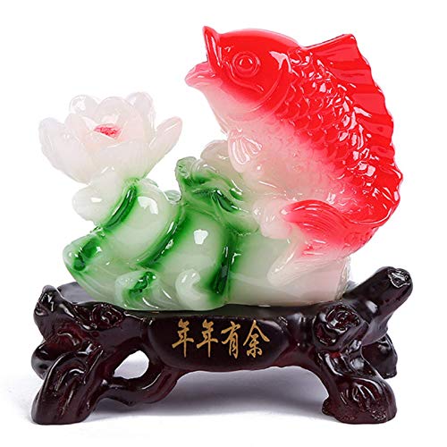 Ornements feng shui statues de poisson arowana figurines dorées salon