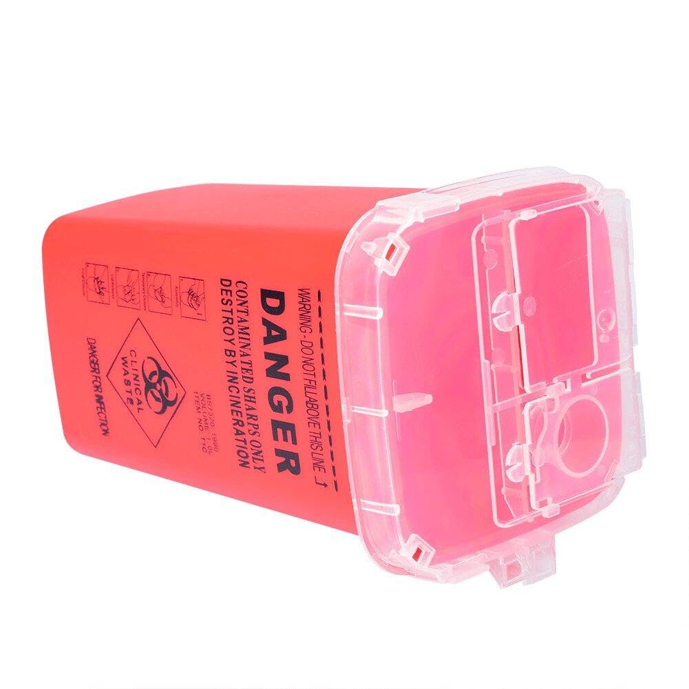 Conteneur pour Objets tranchants à Usage Domestique, conteneur Portable d'élimination des Aiguilles et des seringues à Risque Biologique pour Les Voyages et Un Usage Professionnel