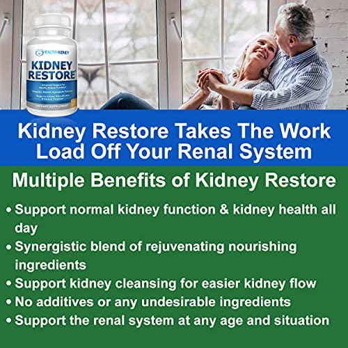 Kidney Restore Kidney Cleanse And Kidney Health Supplement To Support Normal Kidney Function, Vitamins For Kidney Health 60 Caps #TOP3