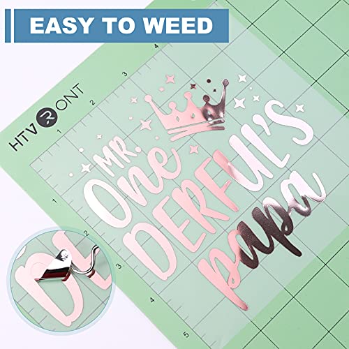 Image of HTVRONT Rose Gold Chrome Permanent Vinyl - 12 inch x 10FT Mirror Metallic Permanent Adhesive Vinyl Roll Compatible with Cricut Cutting Machine - Easy to Weed & Transfer