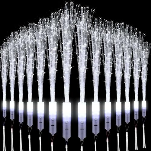 LED Leuchtwedel Set,24 Stück Hochzeit Leuchtwedel,Glasfaser Leuchtstab,LED Leuchtstäbe,Leuchtstab Kinder,Hochzeit Glasfaserlampe,Leuchtstab Leuchten im Dunkeln,Leuchtstäbe für Hochzeit Partys Konzert