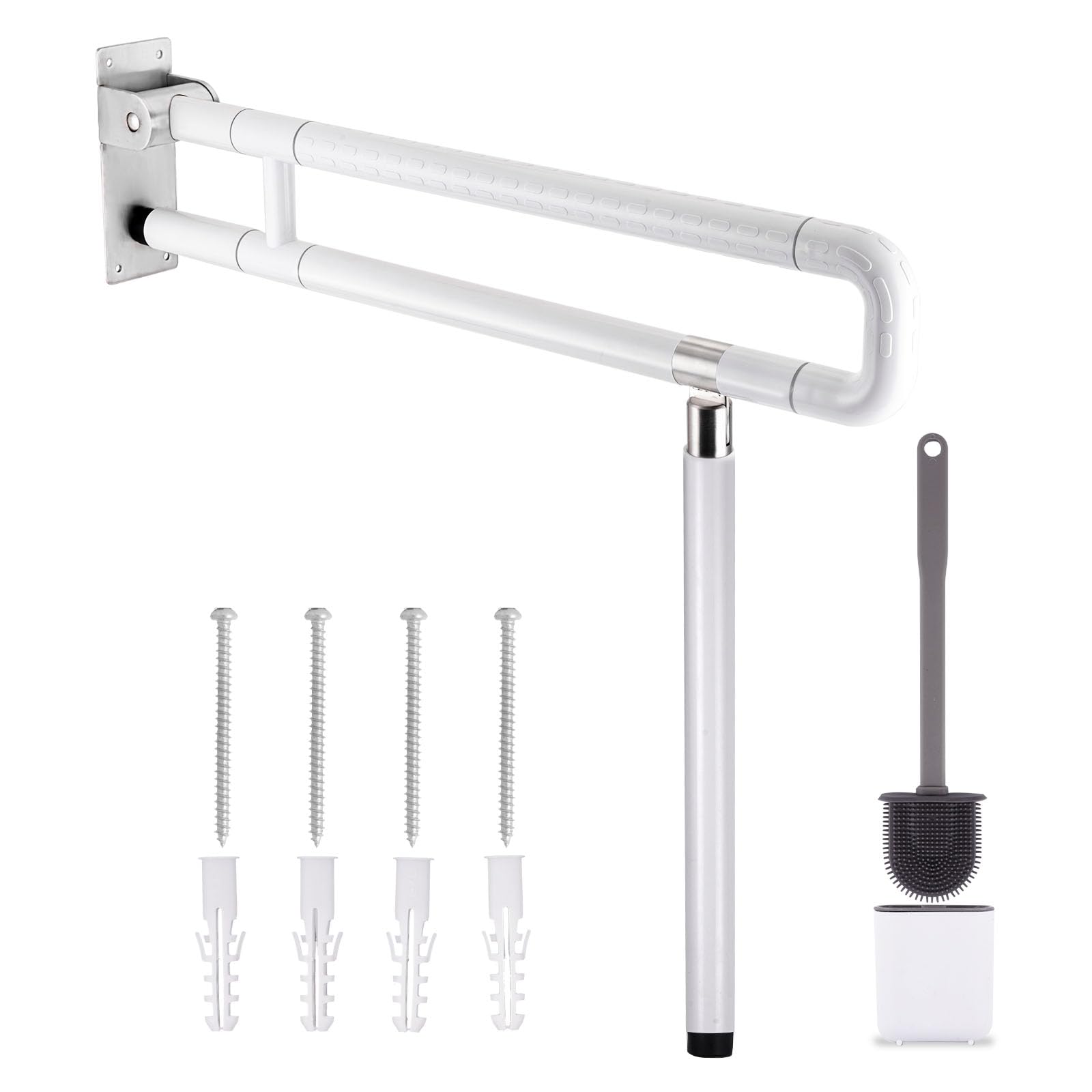 Barre d'appui de toilette pliable handicapé et PMR en acier inoxydable 75 cm