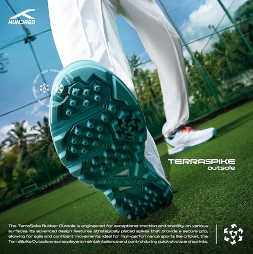 Image of Hundred HyperDrive Cricket Shoes Men | TerraSpike Rubber Studs | Embedded Support Plate for Stability | Lightweight & Durable | Ideal for Turf, Ground & Hard Surfaces