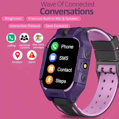 Image of GameSir Q18 Kids Smart Watch 1.44 inch TFT Display 3G / 4G SIM Support, Learning & Gaming Apps, Gift Watch, Waterproof, LBS Tracking /GPS, 2 Way Calling Smart Watch for Boys & Girls (Purple)