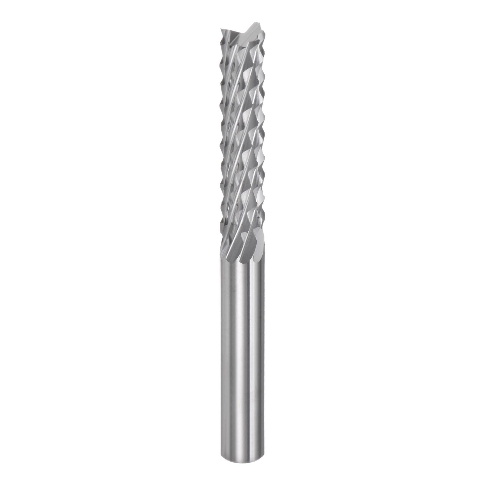 QUARKZMAN Fraise de 5 mm avec Tige Droite de 1/5" (5 mm) en Carbure de Tungstène pour Fraiseuse CNC, Outils de Gravure avec Lame en Forme de Maïs pour Circuits Imprimés, Machines à Bois