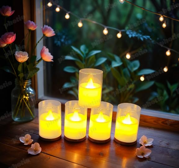 CraftVatika LED Glass Smokeless Tealight Candles Set of 6, Diwali Decoration Items for Home Décor, Flameless & Smokeless Decorative Transparent Cup Pillar Candles Tea Light (B0DGQN54CM) Amazon Price History, Amazon Price Tracker