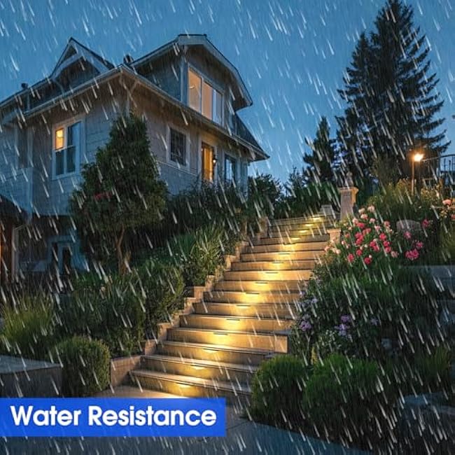 Energetic 7 Inch Retaining Wall Lights, Outdoor LED Step Lights, 4W Low Voltage Landscape Lighting, Waterproof Hardscape Lighting, 12V-24V AC/DC, 3000K Warm White, with Wire Breakers, FCC, 6 Pack