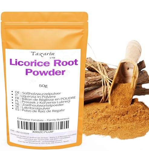 50g Bâton de Réglisse POUDRE | Cultivé Navarre | Réglisse | Bâton De Reglisse en poudre | Bonbon Reglisse | Bonbons Reglisse |- Arôme & Goût Intense - 100% Naturel, Pur et Sans Additifs | TazarinLtd