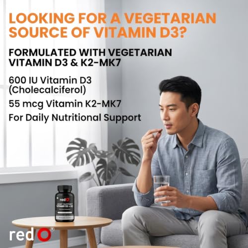 Image of redO Joint Support With K2 Tablets for Men and Women | Vegetarian Calcium 500 mg & Vitamin D3 600 IU | Bone Health, Muscle Strength & Joint Supplement | Pack of 30