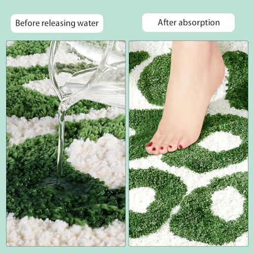 Image of TOIVO You Look Good Bath Mat - Stylish Funny Pink Bathroom Rug with Cute Words, Absorbent & Non-Slip - 25x21 inch (Green)