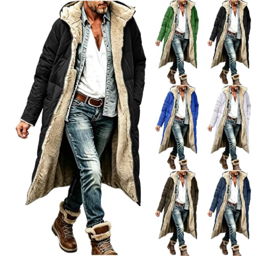 TERGHTP Men’s Sherpa Lined Puffer Jacket Fleece Hooded Zip Up Winter Coat - image 1