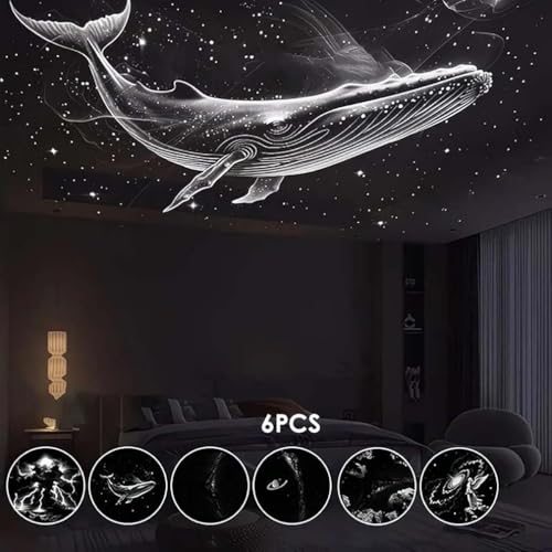 2-in-1 Starry Night Light Projector, 360° Adjustable LED Space Milky Way Lamp, Sternenhimmel Projektor mit Film-Discs, LED Projektor Sternenhimmel Nachttischlampe Planetarium Nachtlicht Kinder (12Stk)