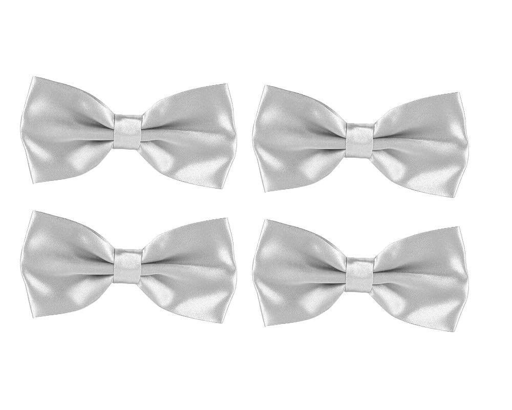 Bowtie Mens Classic 4pcs Combo Pre-tied Satin polyster Formal Bow tie Set For Boy Women and Men & Adjustable Length and Many Colors in bulk-picture-43