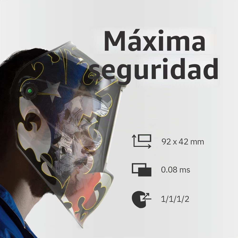 GYS - Máscara de soldadura LCD ERGOTECH+ 3/5-13G Dream True Color - Tono 3/5>13 - Campo de visión 100x67mm - Oscurecimiento automático 0,08ms - Clase óptica 1/1/1/1 - para MMA, TIG, MIG/MAG y pulido