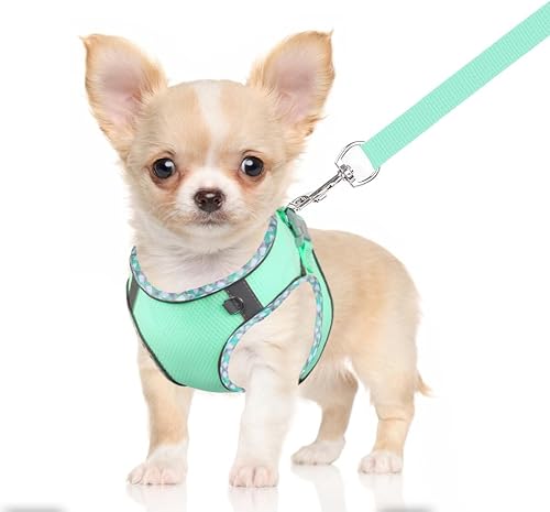 Miniatura 2 de Arnés para perro para perros pequeños y medianos sin tirones, ajustable para cachorros, arnés de malla transpirable reflectante para mascotas,