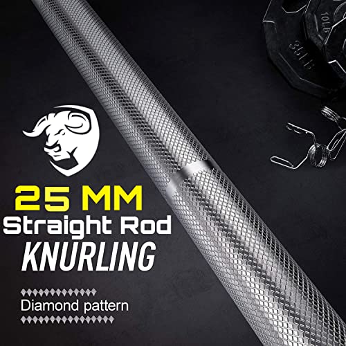 Image of BULLAR Customizable Home Gym Set and Dumbbells Set with Steel, Iron, Rubber, Rubber Coated Weight Plates, Complete Home Gym Combo, Home Gym (25mm 4ft+5ft+Dumbbell rods, Rubber, 30 KG)