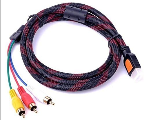 QXF 1.5m HDMI Type A Male to 3 RCA Male Plug Audio Video cable Red/Yellow/White