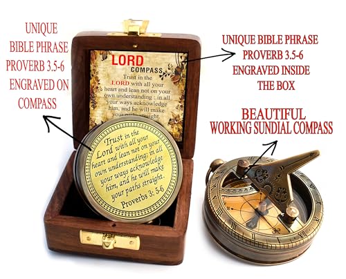 image for TA dizayn Trust in The Lord-Proverbs 3: 5-6 verse Engraved Sundial Clo