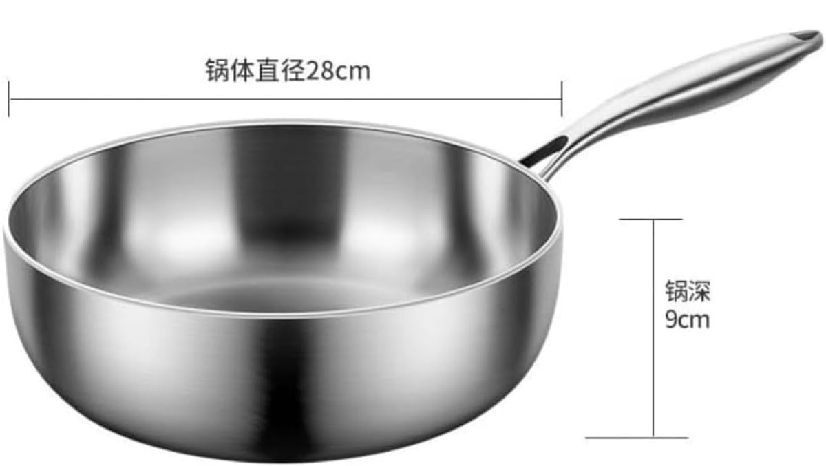 Amazon.co.jp: 316ステンレス製 フライパン 深型 IH/直火対応 蓋付き