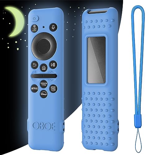 Image of OBOE Silicone Tv Remote Cover for Samsung Smart Tv Remote 2023 Remote, Open Key Case, E-Glow in Dark Blue