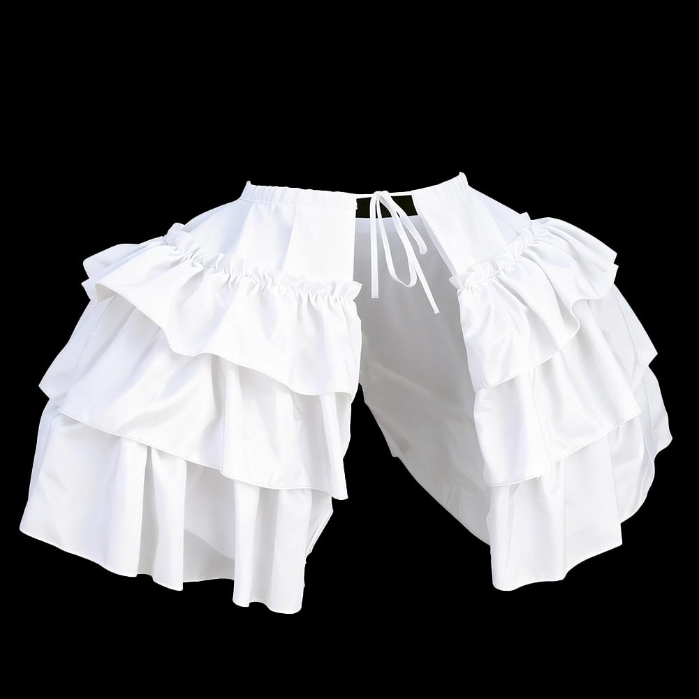 FINGERINSPIRE Sottogonna a Cerchio Vittoriana da 152cm Sottogonna a Balze Doppie da 50cm di Larghezza per Costumi Teatrali, Abiti da Ballo in Stile Rococò Crinolina in Poliestere
