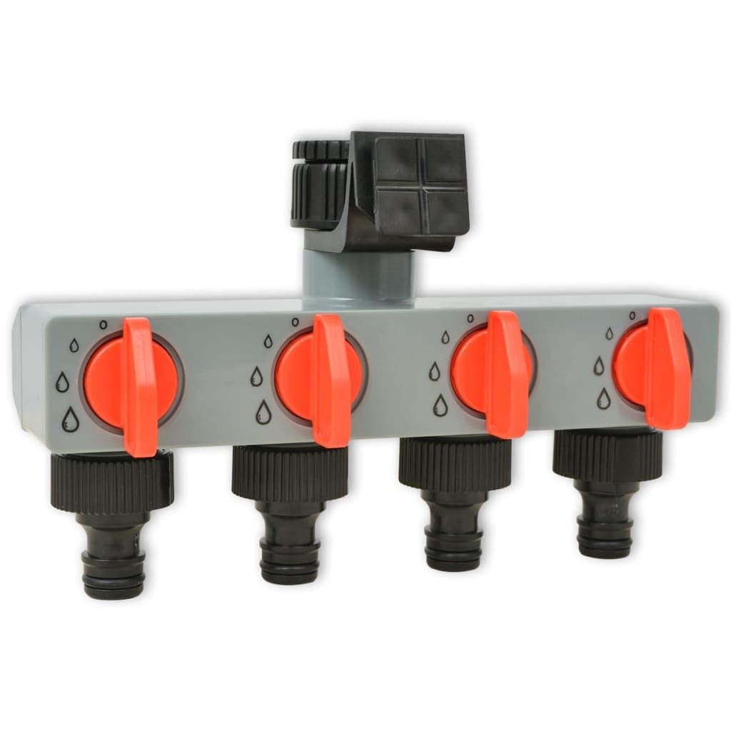 Timer di irrigazione automatico con 4 stazioni, materiale ABS, tensione di funzionamento 3 V, distributore d'acqua a 4 vie, elettrovalvole, irrigazione programmabile per giardino, irrigazione