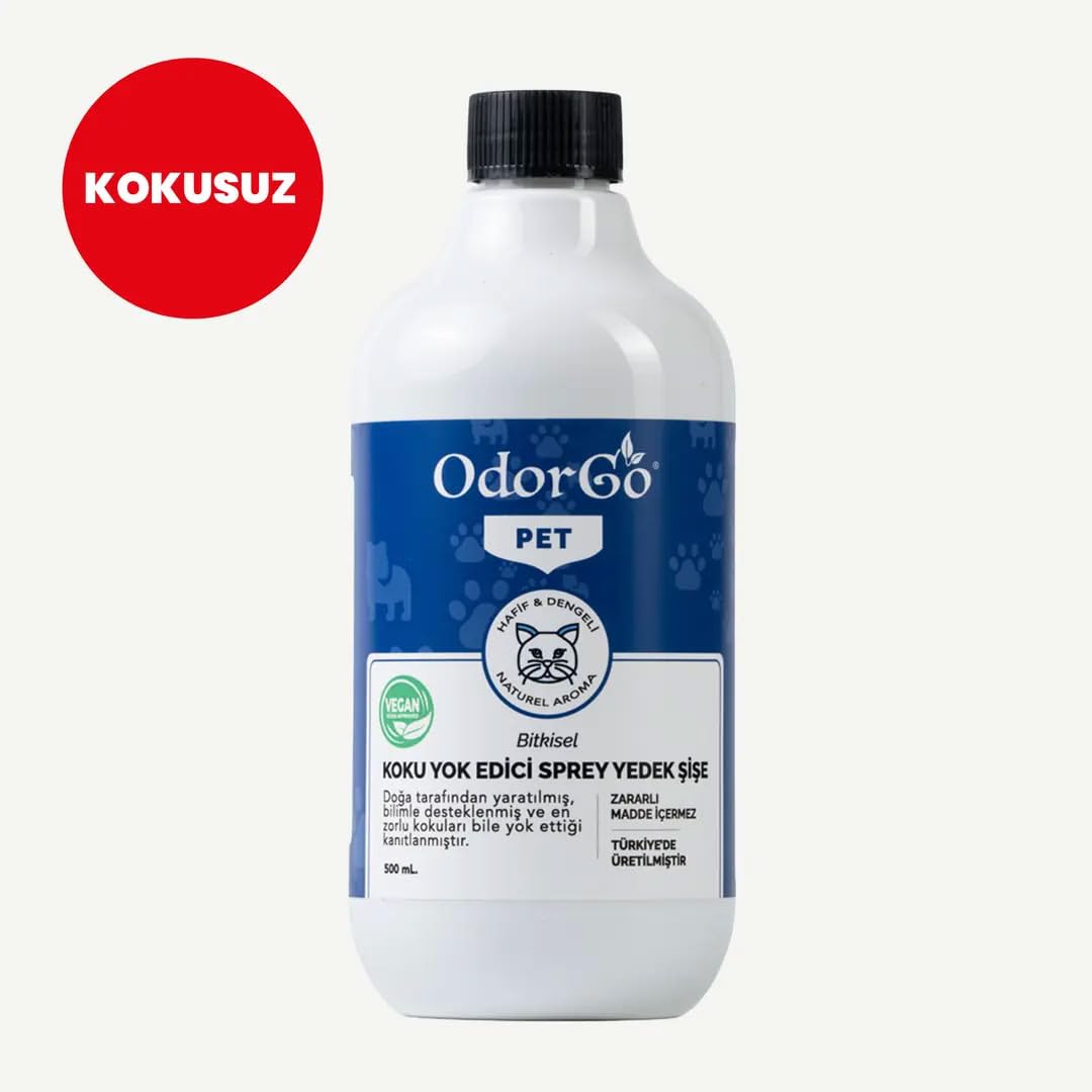 ODORGO Pet Sprey Yedek Şişe 500ml – Pet Koku Spreyi İçin Ekonomik Dolum – Bitkisel, Vegan