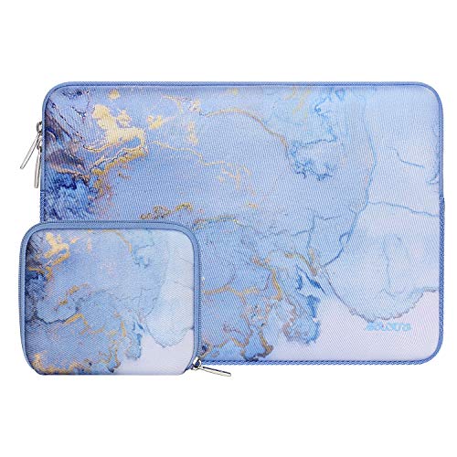 MOSISO Laptop Sleeve Compatible with 13-13.3 inch MacBook Pro, MacBook Air, Notebook Computer, Water Repellent Neoprene Watercolor Marble Bag with Small Case