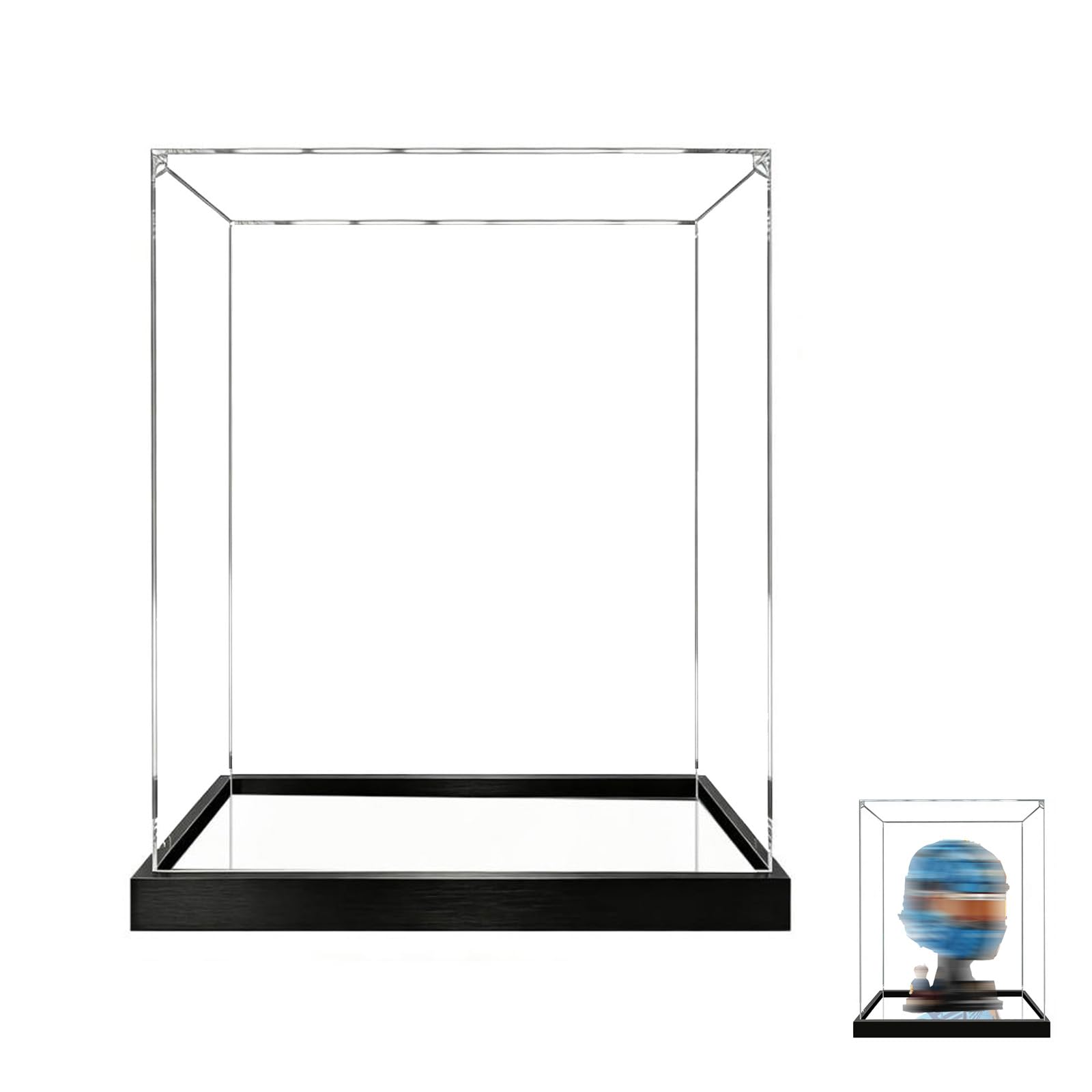 Acrylic Display Case Compatible with Lego 43017 Helmet Model, Dustproof Transparent Storage Box, Compatible with 43017 (Model Not Included) (2mm-Mirror Base)