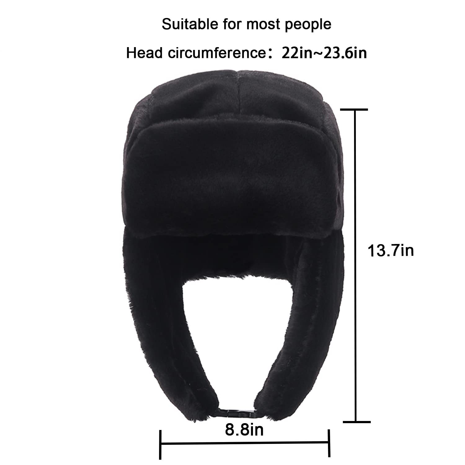 Chapka d’Hiver Chapeau de Trappeur en Fausse Fourrure Femme Chaud Bonnet Aviateur Russe Trooper Ushanka Chapeau de Bombardier avec Oreille Rabat