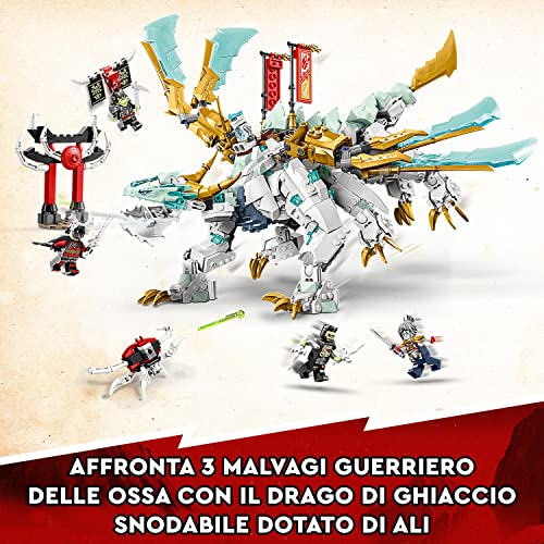 NINJAGO Drago di Ghiaccio di Zane, Set 2in1 con Drago Giocattolo e Guerriero Action Figure, Costruzione per Bambini, Bambine, Ragazzi e Ragazze con 5 Minifigure, Idea Regalo di Compleanno 71786 - Lego - Immagine 5