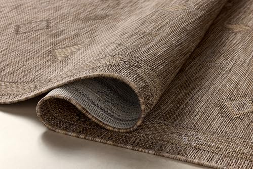 Image of Loloi Birch Collection BIR-03 Natural /Sand 3'-6 inch x 5'-6 inch, .25 inch Pile Height, Area Rug, Indoor /Outdoor, Durable, Neutral, Easy Clean, Rug for Patio, Deck, Entry, Balcony, Outdoor Space