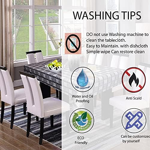 Image of Dakshya Industries PVC Waterproof Withoutlace Dining Table Cover (Size - 54X78 Inch) Rectangle 6 Seater Heat Rasistant Table Cloth (T19)