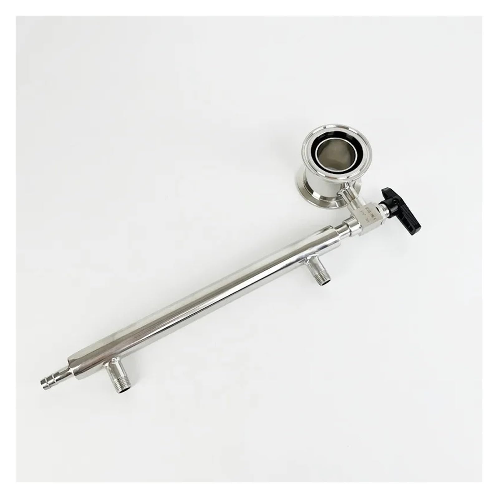 Dispositif d'échantillonnage 77,5 mm avec vanne 1/4 et bride 2,5 SS304