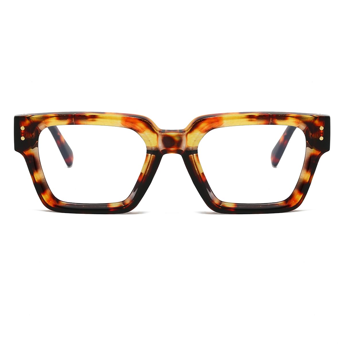 NIDOVIX Square Thick Frame Glasses for Women Men Classic Black Rectangle Vintage Non-Prescription Eyeglasses (Tortoise)