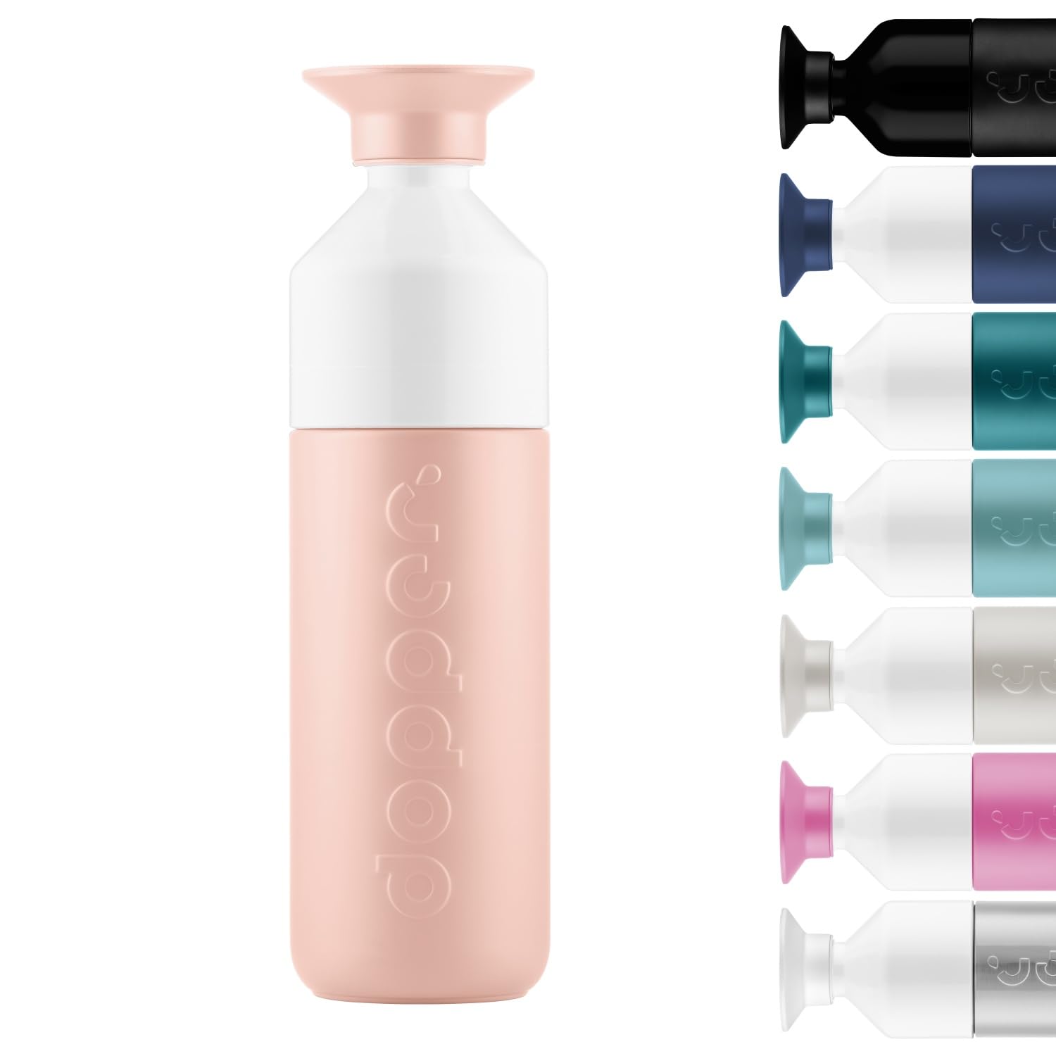 Dopper Insulated Pebble Peach - Botella isotérmica de 580 ml para viajes, oficina, gimnasio, 12 horas de bebida caliente, 24 horas de bebida fría, reutilizable de acero inoxidable sin BPA de agua, té,