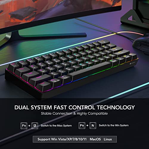 Koorui 60% Gaming Keyboards, 61 Keys Wired Ultra-Compact Mechanical Keyboard 26 Rgb Backlit With Red Switch Mini Keyboards For Windows Macos Linux #TOP5