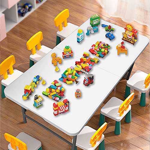 Hymnature Folding Table 4 Ft Folding Tables Plastic Craft Table Commercial Folding Utility Table Two Heights With Resin Top For Indoor Outdoor Dining Camping Picnic Chrismas Party… #TOP3