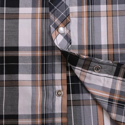 Pearl snap Men's Western Cowboy Long Sleeve Button Down Up Casual Classic Work Shirts4